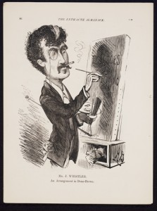  Whistler Caricature in Entr'acte Almanack, 1879